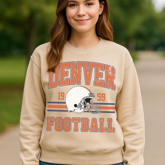 Vintage Denver Football Sweatshirt, Retro Game Day Sweatshirt, Sport Fan Gift, Fall Outfit