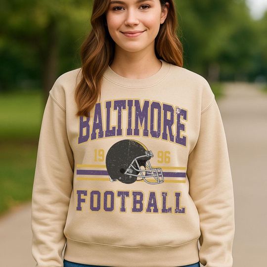 Vintage Baltimore Football Sweatshirt, Retro Game Day Sweatshirt, Sport Fan Gift, Fall Outfit