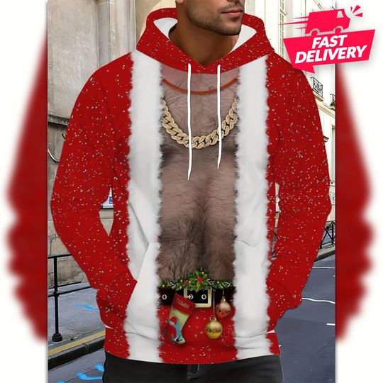 Discover Funny Muscle Costume Sweatshirt, Christmas Ugly Shirt, Santa Muscle Shirt, Family Matching Outfit, Friends Party, Hoodie Christmas Gifts
