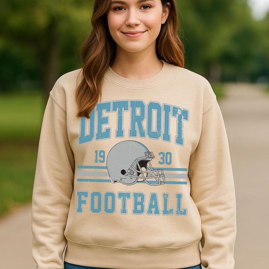 Vintage Detroit Football Sweatshirt, Retro Game Day Sweatshirt, Sport Fan Gift, Fall Outfit