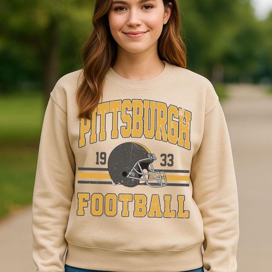 Discover Vintage Pittsburgh Football Sweatshirt, Retro Game Day Sweatshirt, Sport Fan Gift, Fall Outfit