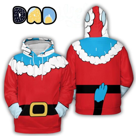 Discover Dad Heeler Cosplay Hoodie: Blue Dog Family Costume