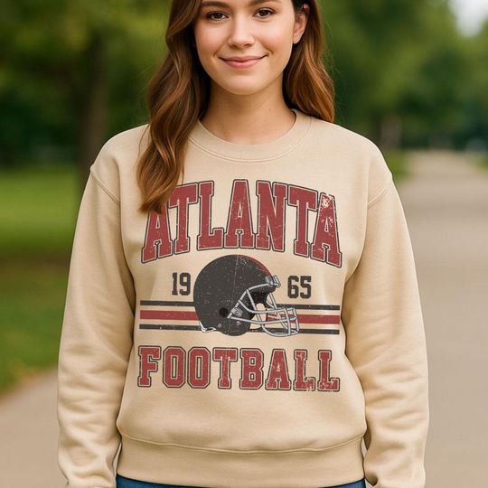 Vintage Atlanta Football Sweatshirt, Retro Game Day Sweatshirt, Sport Fan Gift, Fall Outfit