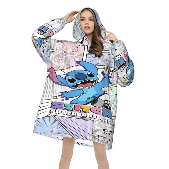 Stitchs Oversized Blanket Hoodie Sweatshirt with Large Pocket for Women and Men