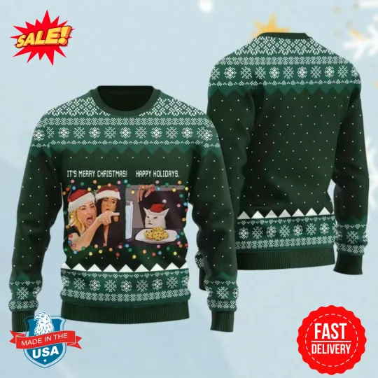 Yelling At A Cat Meme Ugly Sweater, Funny Cat Sweater S-5XL