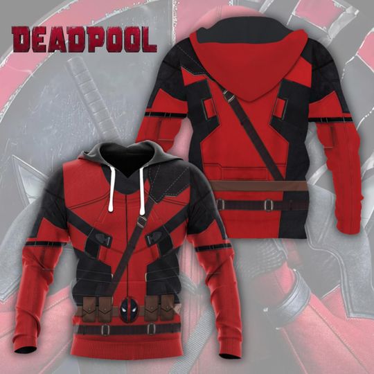 Red Superhero 3D Costume Hoodie: Anti Hero Cosplay Shirt