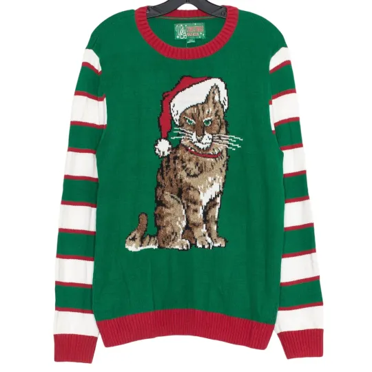 Discover NWT Ugly Christmas Sweater Womens Crazy Cat Lady Casual Holiday Size Large GM
