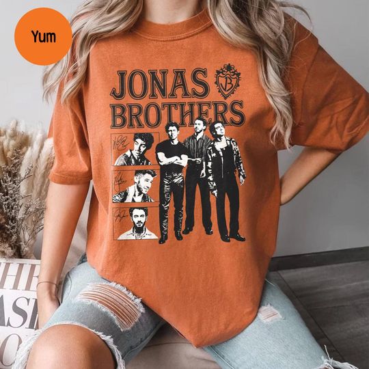 Discover Retro Jonas Brothers Comfort Color Shirt, Jonas Brothers Greetings From Your Hometown Tour Shirt, Jonas Bros Tee, Nick Joe Kevin Jonas Shirt
