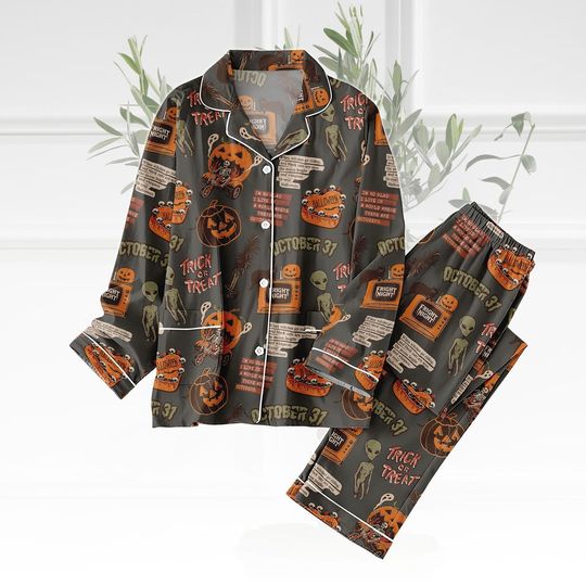 Discover Halloween Collage Pajamas Set, Spooky Season Matching Pajamas Set, Cute Ghost Pumpkin Outfit, Family Halloween Pjs, Halloween Set