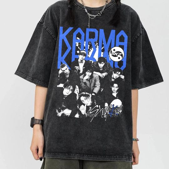 Straykids Karma Mineral Wash Shirt: SKZ World Tour Merch