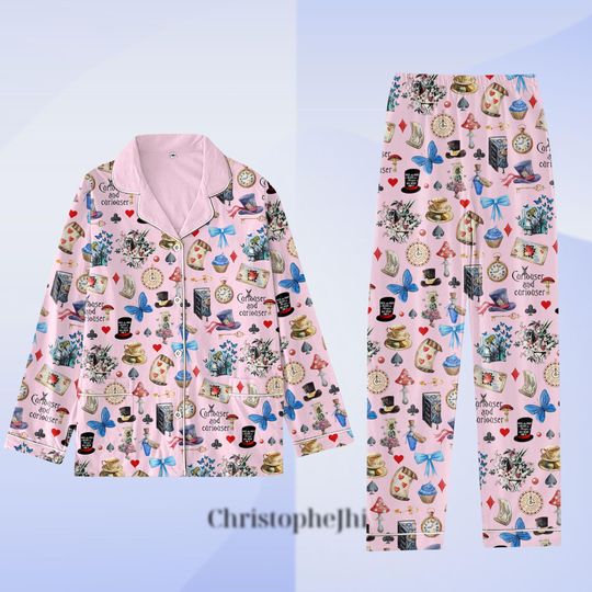 Halloween Alice In Wonderland Pajamas Set, Disney Alice Pjs, Princess Alice Shirt, Disney Princess Gifts, Pajama Set Women, Alice Pjs