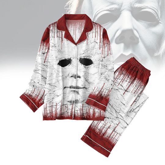 Michael Myers Pajamas Set, Halloween Horror Pajamas, Scary Movie Sleepwear, Horror Film Pajama Outfit, Halloween Pjs Kids Gift