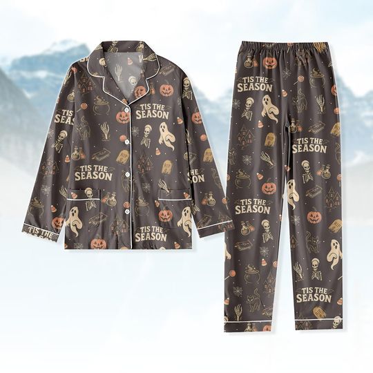 Tis The Season Halloween Pajamas Set, Spooky Season Matching Pajamas Set, Cute Ghost Pumpkin Pajamas Family, Ghost Pumpkin Pajamas