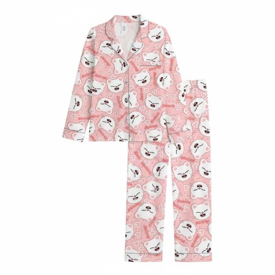 Discover Stray Kids Jiniret Kpop Member Group Pajamas, Cute SKZOO Animal Print Sleepwear, SKZ Merch, Stray Kids Kpop Pajamas, Kpop Merch Pjs