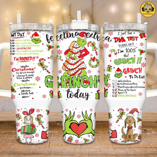 Discover Christmas Tree Cake 40oz Tumbler PNG, Christmas Mean Guy 40 oz Skinny Wrap Design, Cartoon Friends Xmas Stanley Tumbler Wrap, Christmas 40oz