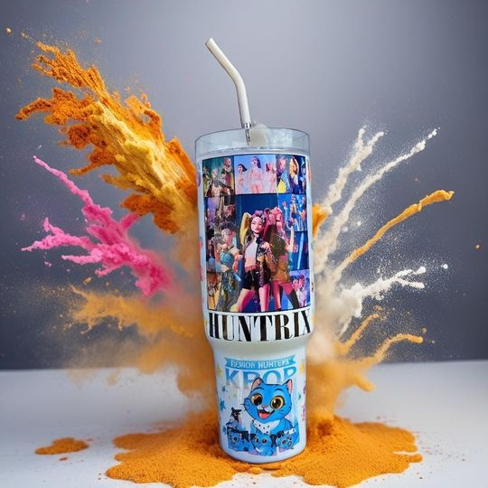 Discover KPop 40oz Stainless Steel Tumbler with Handle - Colorful Gift