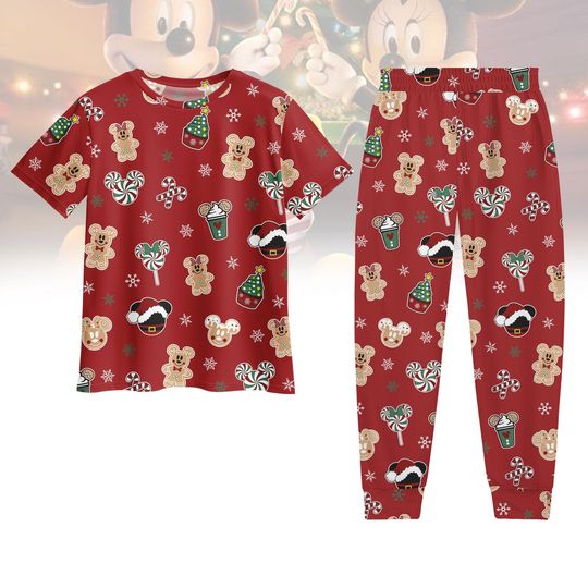 Gingerbread Christmas Pajamas Set, Gingerbread Tshirt Pants Outfit, Holiday Cookie Sleepwear Family PJs, Xmas Christmas Tshirt