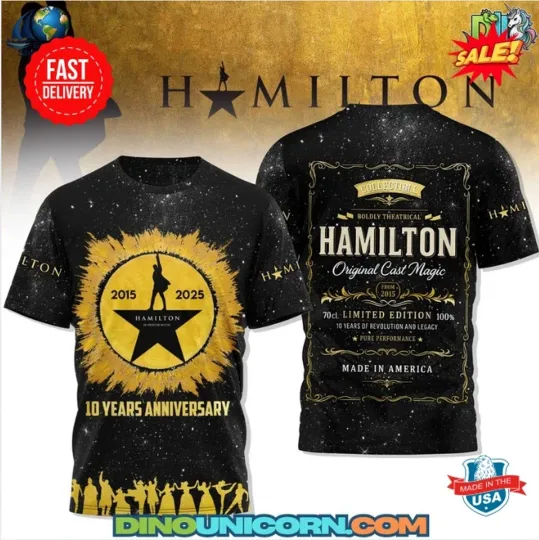 Discover Hamilton Musical 2025 3D T-Shirt, S-5XL