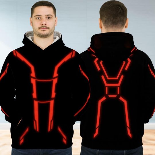 Tron Ares Cosplay 3D Hoodie, Disney Tron Ares Hoodie, Magic Kingdom, Halloween Costume Hoodie, Roller Coaster Hoodie, Disney World