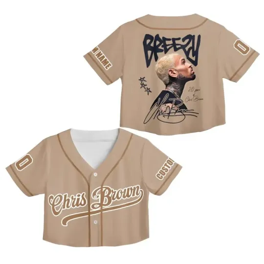 Discover Chris #Brown Crop Top Baseball Jersey,Chris #Brown Tour, Breezy Bowl XX 20 Shirt