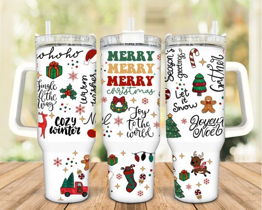 Discover Merry Christmas 40oz Tumbler, Christmas joy, 40oz Stainless steel Tumbler,Gift for him, Gift for her