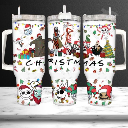 Discover Spooky Christmas Tumbler: 40oz Stainless Steel Holiday Mug