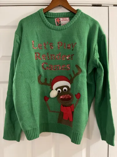 Discover NEW Reindeer Men’s or Women’s Ugly Christmas Sweater - XL