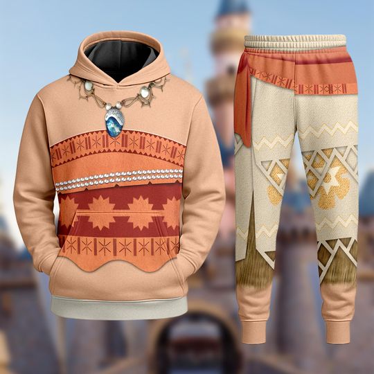 Moana Princess Halloween Costume Hoodie, Moana Cosplay Costume Sweatshirt, Cartoon Princess Costume 3D Sweatshirt , All Over Print Outfit