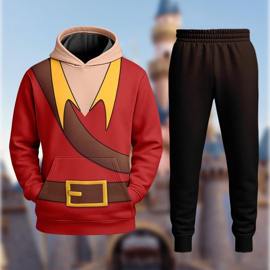 Gaston 3D T-Shirt, Halloween Cosplay Costume Hoodie, Beauty And The Beast Antagonists Tee, Halloween Costume For Family Shirt
