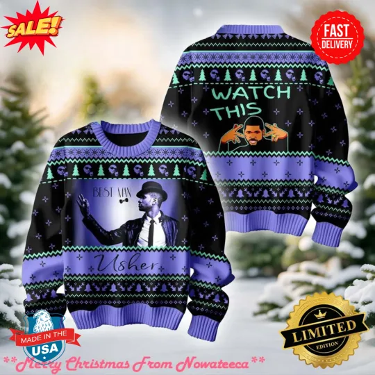 Discover Usher Watch This Best Man Christmas Happy New Year Ugly Christmas Sweater