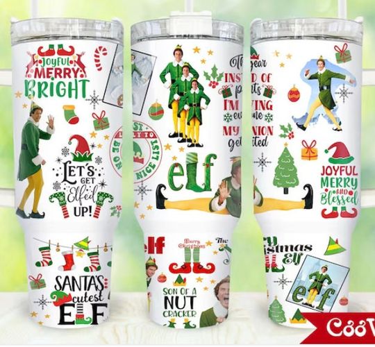 Discover Christmas Movie 40 oz tumbler with handle and Straw FAST SHIPPING