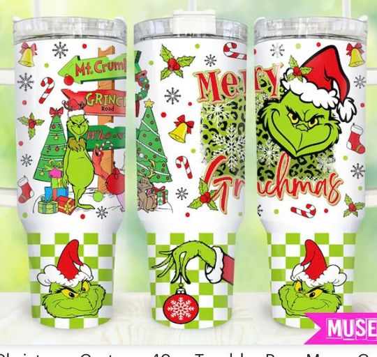 Discover Christmas Retro Green Man tumbler 40 oz tumbler with handle and Straw FAST SHIPPING