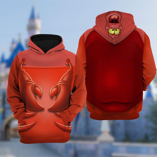 Sebastian The Little Mermaid 3D Shirt, The Little Mermaid Sebastian Cosplay Costume