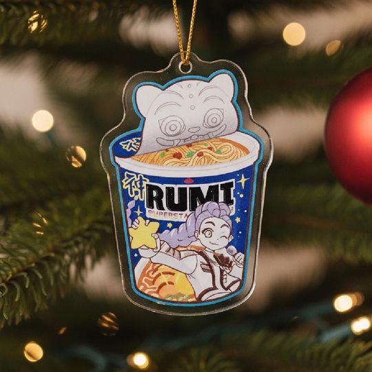 Discover Kpop Demon Rumi Ramyeon Acrylic Ornament, Kpop Demon Hunter Ornament, Acrylic Demon Hunters Christmas Tree Hanging, Huntrix Acrylic Ornament