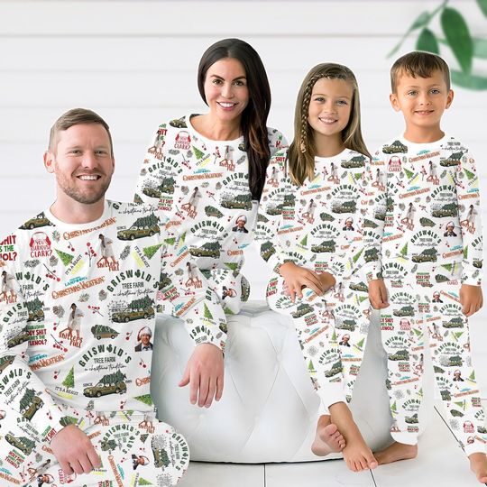 National Lampoons Family Pajamas Set, Griswold Christmas Pajamas, Griswold Tree Farm Pajamas Set, Matching Pajamas, Family Pj Set Pants