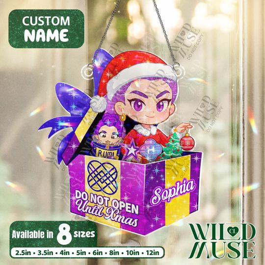 Discover Custom Huntrix Rumi Xmas Ornament, Custom Kpop Demon Hunter Rumi Holo Ornament, KPDH Christmas Ornament,  Xmas Gift for Huntrix fans, kids