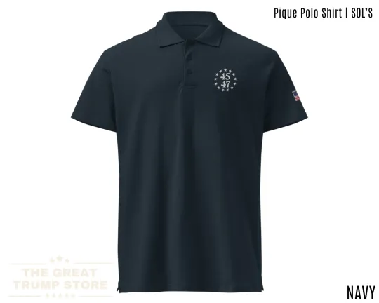 Trump 45 47 Polo Shirt for Men and Women Red MAGA Embroidered Polo Shirt