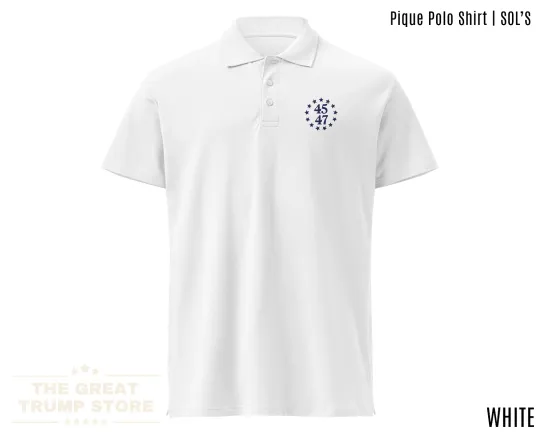 45/47 Golf Polo Shirt Men Women Embroidered Red MAGA Polo