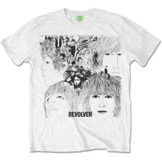 The Beatles Men's Revolver Album Cover T-Shirt White Medium