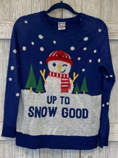 Christmas Snowman Sweater By Well Worn "Up To Snow Good"  Ugly Sweater Size XL