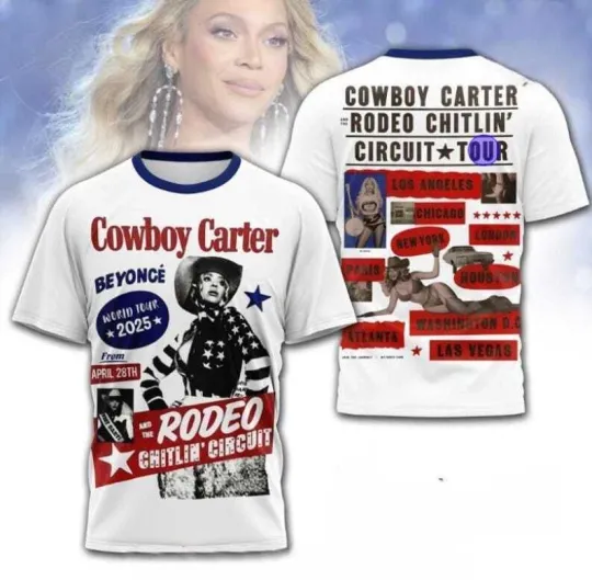 Discover Beyonce Cowboy Carter Rodeo Chitlin Circuit Tour 2025 3D Shirt