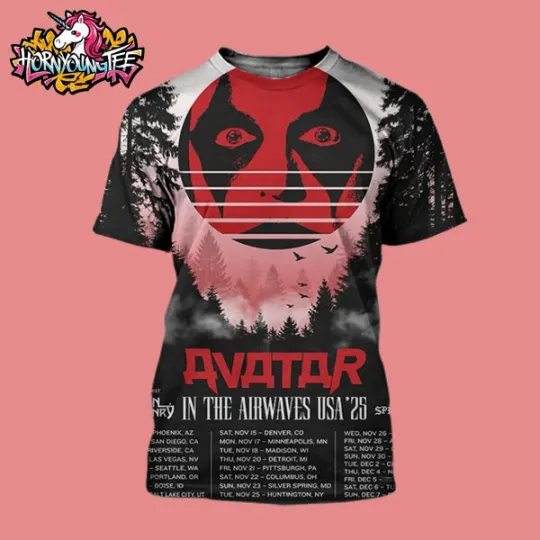 Discover Avatar Metal Band Poster US Dates For Tour In The Airwaves USA 25 3D Shirt