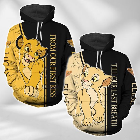 Simba & Nala 3D Hoodie, Lion King Couple Hoodie, Disney Magic Kingdom Hoodie, Valentine's Day Gift