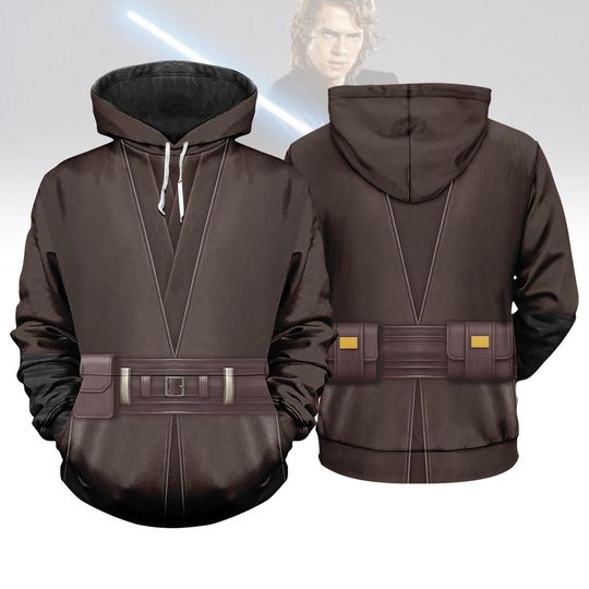 Anakin Skywalker Costume 3d Hoodie, Star Wars Cosplay Sweatshirt, Jedi Knight Hoodie, Galaxy's Edge Cosplay Outfit, Halloween Jedi Shirt