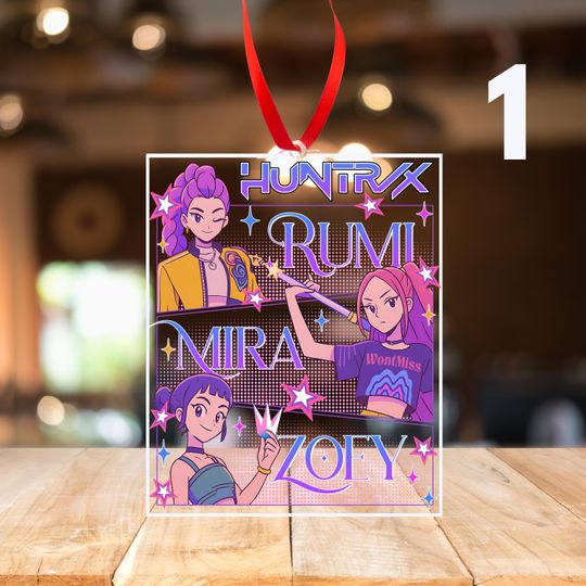 Kpop Demon Hunters Huntrix Custom Cut Acrylic Ornament KDH Kpop Lover Gift Kpop Demon Hunters Holiday Decor Huntrix Charm