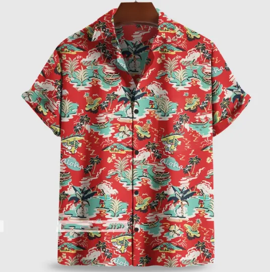 Palm Springs Hawaiian Shirt Button Down Mens Hawaiian Shirts