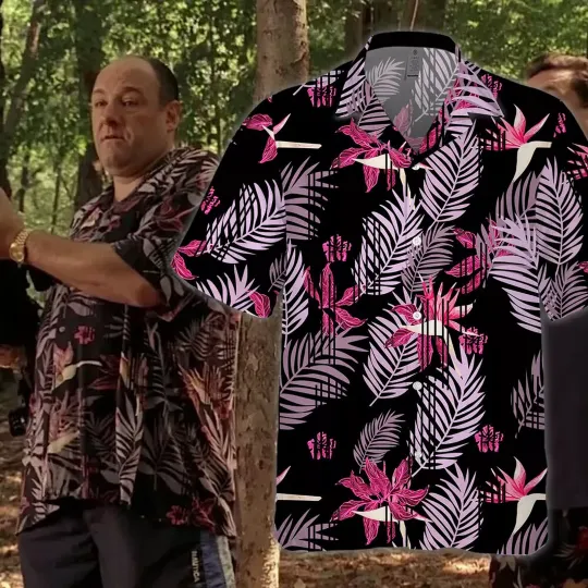 Discover Tony Soprano Hawaiian Shirt Men’s Women’s Short Sleeve Purple Summer Shirt