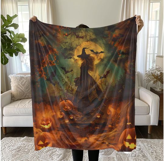 Discover Vintage Witch Blanket Halloween Blanket Halloween Wicked Witch Blanket Vintage Halloween Blanket Halloween Sherpa Fleece Blanket
