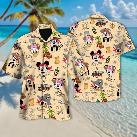 Discover Disney Pirate Mickey & Friends Signature Hawaiian Shirt