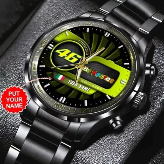 Discover Personalized Valentino Rossi Black Stainless Steel Watch
